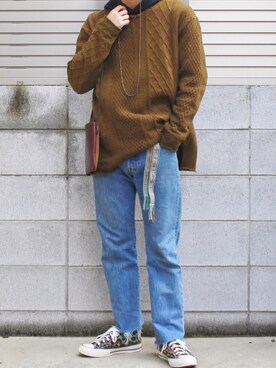 「OAXACA（オアハカ）のアイテム」を使った、Mochiさん（メンズ・172cm）の春コーディネート