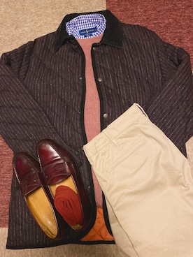 「COLE HAAN（コールハーン）のアイテム（スリッポン）」を使った、kakkaさん（メンズ・176cm）の冬コーディネート