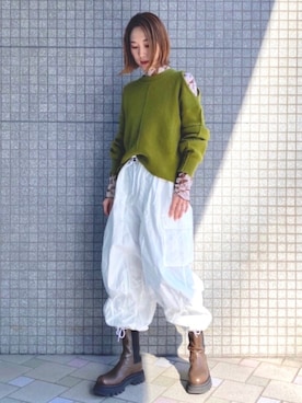 「プリント柄」｜Mao Nakamuraさん（レディース・169cm）の冬コーディネート