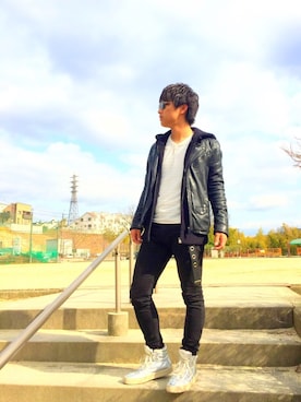 「Buffalo Bobs（バッファローボブズ）のアイテム（ジャケット/アウター）」を使った、KAZさん（メンズ・173cm・20代）の冬コーディネート