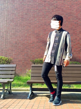 「アイテム（バングル/リストバンド）」を使った、KAZさん（メンズ・173cm・20代）の春コーディネート
