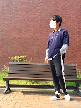 「アイテム（バングル/リストバンド）」を使った、KAZさん（メンズ・173cm・20代）の春コーディネート