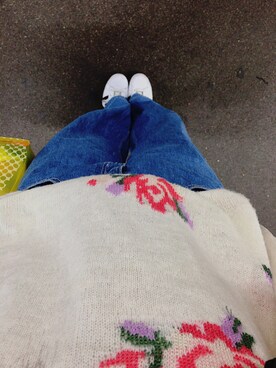 「adidas（アディダス）のADIDAS　アディダス　SUPERSTAR BOLD W　スーパースターボールドＷ　BA7666　WHITE/BLACK/GLD（スニーカー）」を使った、☆tomomi☆さん（レディース・170cm）の春コーディネート