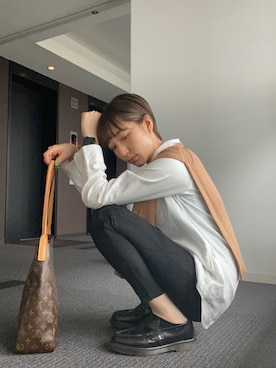 「Apple（-）のアイテム」を使った、taekkyさん（レディース・160cm）の秋コーディネート