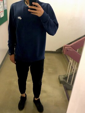 Nike ナイキ の Zozotown限定販売 Nike ナイキ ワンポイントロゴ刺繍 裏毛スウェット スウェット Wear