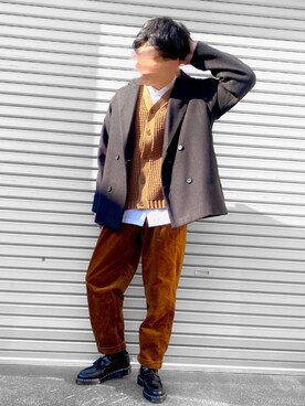 ピーコートを使った カーディガン のメンズ人気ファッションコーディネート Wear