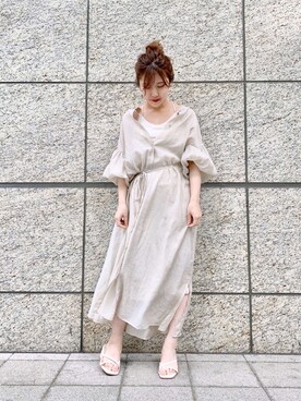 「Chico（チコ）のアイテム（シャツワンピース）」を使った、maii3308さん（レディース・153cm）の春コーディネート