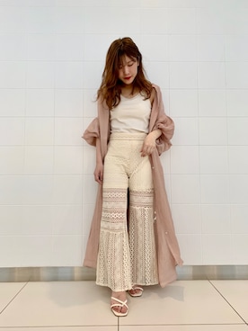 「キャミワンピ」｜「アイテム（シャツワンピース）」を使った、maii3308さん（レディース・153cm）の春コーディネート