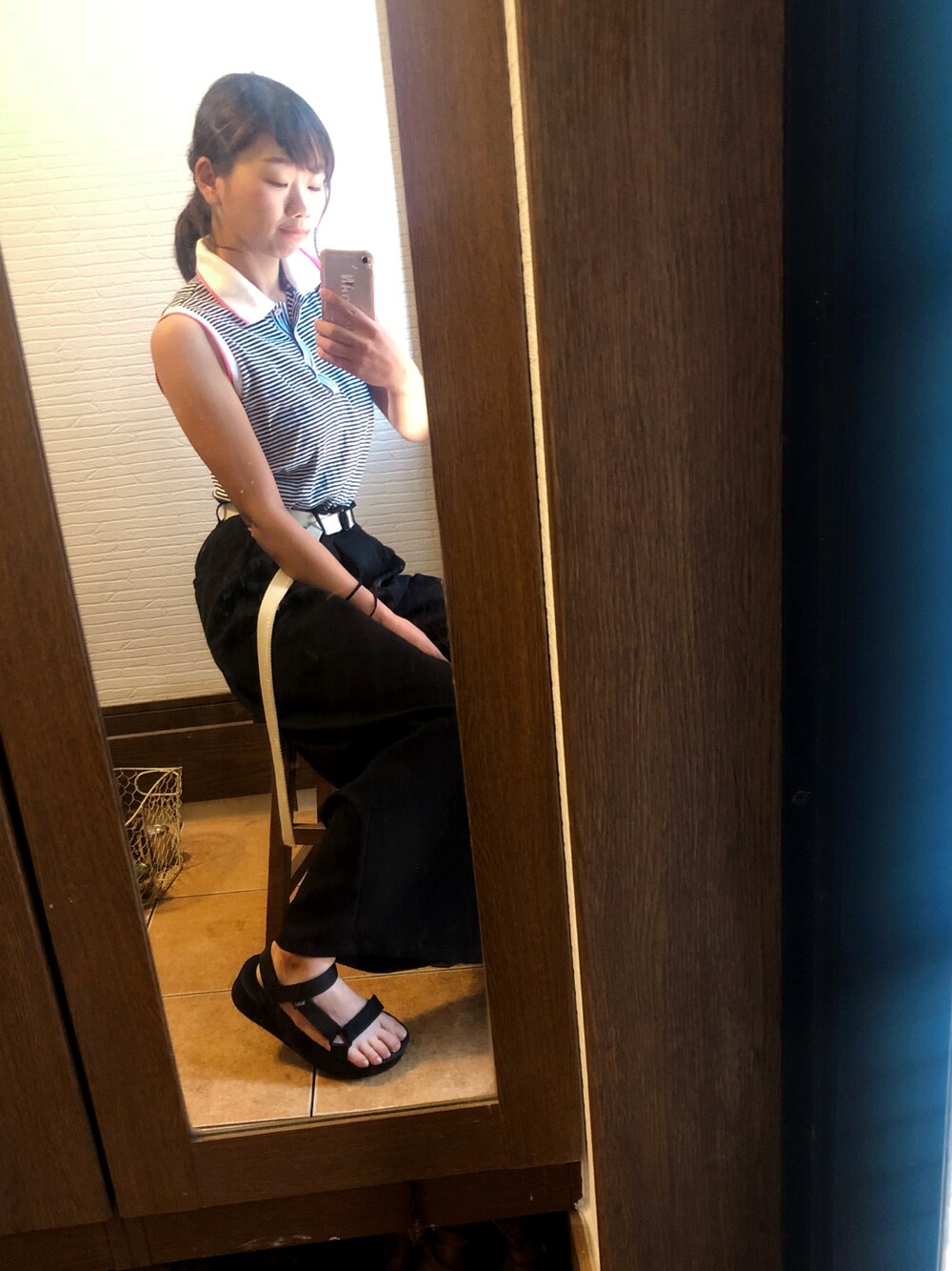「大人カジュアル、パンツスタイル、summer、オトナ女子」｜「BROOKS BROTHERSのアイテム（トップス、その他）」を使った、mori@さん（レディース・156cm）の春コーディネートの1枚目の写真