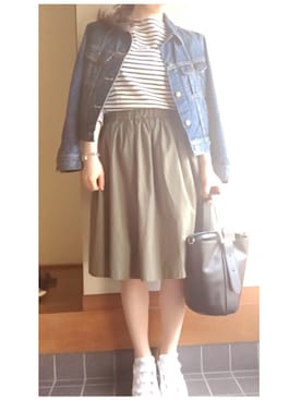 「URBAN RESEARCH ROSSO WOMEN（アーバンリサーチ　ロッソ）のアイテム（デニムジャケット）」を使った、aya8さん（レディース・155cm）の春コーディネート