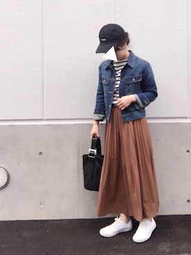 「URBAN RESEARCH ROSSO WOMEN（アーバンリサーチ　ロッソ）のアイテム（デニムジャケット）」を使った、aya8さん（レディース・155cm）の春コーディネート