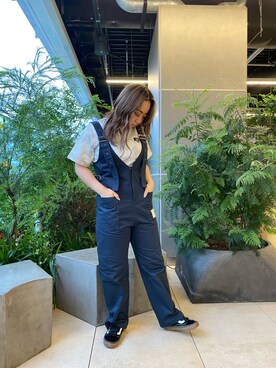 「AVIREX（アヴィレックス）のアイテム（サロペット/オーバーオール）」を使った、🌻さん（レディース・156cm）の夏コーディネート