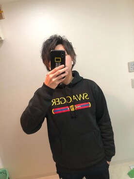 「SWAGGER（スワッガー）のアイテム（パーカー）」を使った、Reoさん（メンズ・170cm）の冬コーディネート