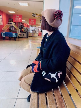 「I am I in fact...（アイアムアイインファクト）のアイテム（ジャケット/アウター）」を使った、チャッキーナ 𓆌さん（レディース・160cm）の冬コーディネート