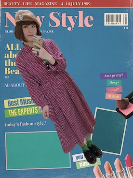 「kvell（ケベル）のアイテム（帽子）」を使った、チャッキーナ 𓆌さん（レディース・160cm）の春コーディネート