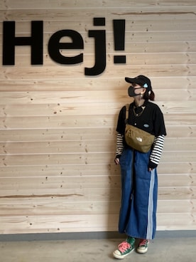 「X-girl（エックスガール）のBUTTERFLY COLLAR PIN（ブローチ/コサージュ）」を使った、チャッキーナ 𓆌さん（レディース・160cm）の夏コーディネート