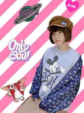 「mercibeaucoup,（メルシーボークー）のアイテム（帽子）」を使った、チャッキーナ 𓆌さん（レディース・160cm）の秋コーディネート