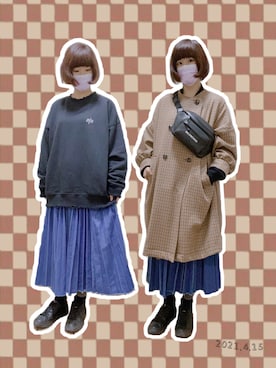 「仕事着」｜「アイテム（その他アウター）」を使った、チャッキーナ 𓆌さん（レディース・160cm）の春コーディネート