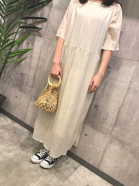「4youstory（フォーユーストーリー）のアイテム（ワンピース）」を使った、yukaさん（レディース・162cm）の春コーディネート