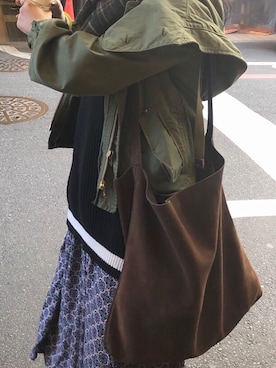 「TOMMY HILFIGER（トミーヒルフィガー）のアイテム（モッズコート）」を使った、tofuさん（レディース・153cm）の春コーディネート