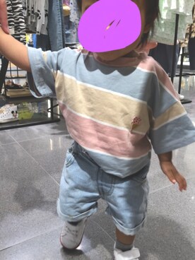 「アイテム（ママ＆ベビー、ホワイト系）」を使った、maoren2819さん（キッズ・70cm）の冬コーディネート