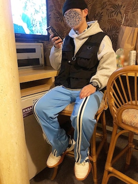 「classicalelf（クラシカルエルフ）のアイテム（パーカー）」を使った、コウダイコジマさん（メンズ・166cm）の冬コーディネート