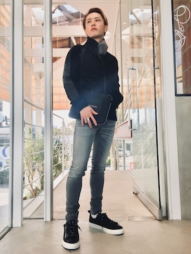 「buddy（バディ）のアイテム（スニーカー）」を使った、大澤 拓也さん（メンズ・165cm）の冬コーディネート