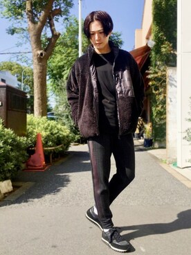 「5351 POUR LES HOMMES（ゴーサンゴーイチプールオム）のアイテム（ブルゾン）」を使った、大澤 拓也さん（メンズ・165cm）の秋コーディネート