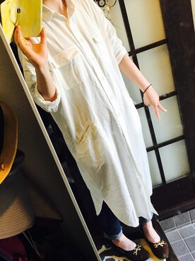 「ゆるカジ」｜「アイテム（ワンピース/ドレス）」を使った、*.°。srk.°。*さん（レディース・158cm）の春コーディネート