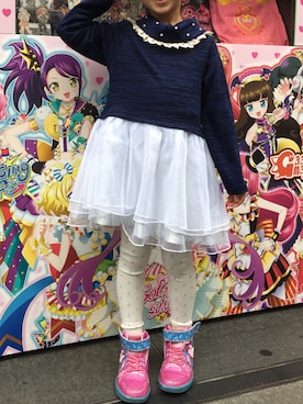 「axes femme（アクシーズファム）のアイテム（ワンピース/ドレス）」を使った、れなちきさん（キッズ・120cm）の春コーディネート