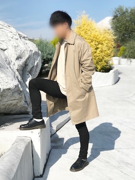 「リドム」｜「アイテム（ステンカラーコート）」を使った、とうや【相互フォロー希望】さん（メンズ・173cm）の秋コーディネート