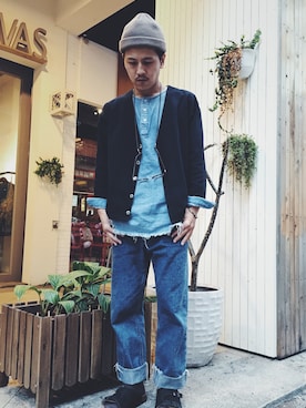 「CANVAS.（キャンバス）のアイテム（ジャケット/アウター）」を使った、Hardyさん（メンズ・165cm）の冬コーディネート