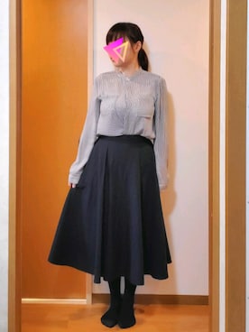 「アイテム（パンプス、グレー系）」を使った、いと。さん（レディース・155cm）の冬コーディネート