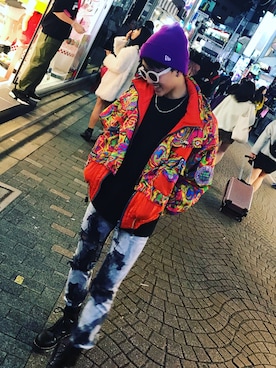 「原宿」｜「アイテム（ニットキャップ/ビーニー）」を使った、ぎこさん（メンズ・169cm）の秋コーディネート