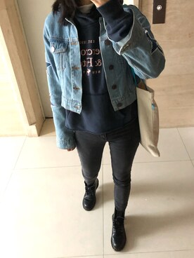 「sandro（サンドロ）のアイテム（ジャケット/アウター）」を使った、chloeさん（レディース・163cm）の秋コーディネート