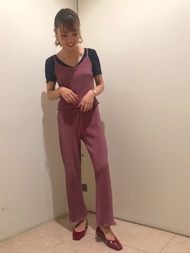 「RANDA」｜「アイテム（バレエシューズ）」を使った、YukinoAminakaさん（レディース・158cm）の夏コーディネート