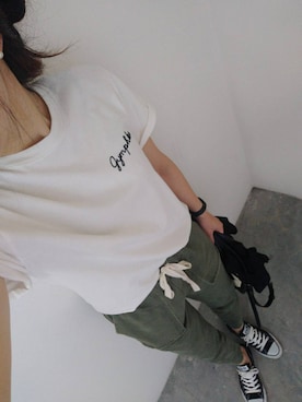 「CASIO（カシオ）のCASIO カシオ ラウンド アラビア M              （アナログ腕時計、ブラック系）」を使った、Sakiさん（レディース・165cm）の春コーディネート