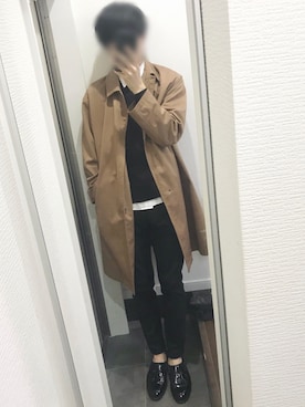 「niko and...（ニコアンド）のアイテム（ステンカラーコート）」を使った、iさん（メンズ・176cm）の秋コーディネート