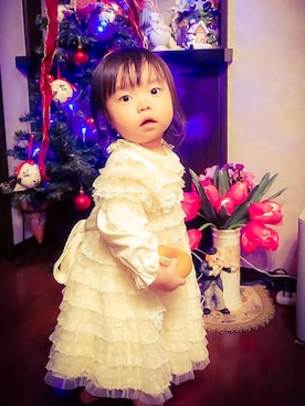 「MOONONNON（ムーノンノン）のアイテム」を使った、Mar-tanさん（キッズ・80cm）の冬コーディネート