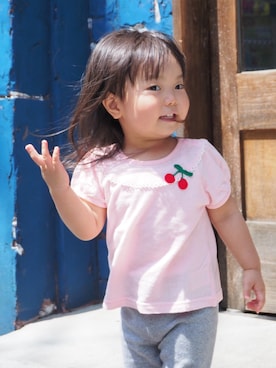 「MOONONNON（ムーノンノン）のアイテム」を使った、Mar-tanさん（キッズ・80cm）の夏コーディネート