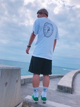 「海」｜「アイテム（ニットキャップ/ビーニー）」を使った、🇯🇵🌺🗼さん（メンズ・170cm）の春コーディネート