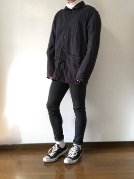 「アイテム（その他トップス、ホワイト系）」を使った、takumi ohtaさん（メンズ・171cm）の秋コーディネート
