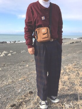 「アイテム（その他トップス、ホワイト系）」を使った、takumi ohtaさん（メンズ・171cm）の冬コーディネート