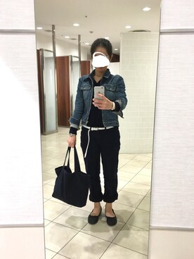 「カシミヤ」｜「アイテム（チノパンツ）」を使った、はむさん（レディース・158cm）の秋コーディネート