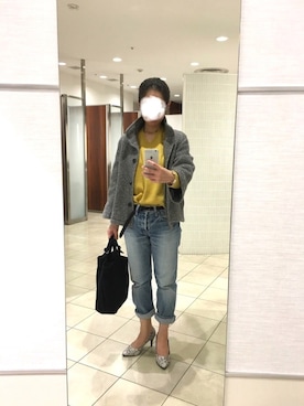 「無印良品（ムジルシリョウヒン）のアイテム（その他アウター）」を使った、はむさん（レディース・158cm）の秋コーディネート