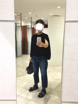 「UNIQLO（ユニクロ）のUVカットリブノースリーブセーター（ニット/セーター）」を使った、はむさん（レディース・158cm）の秋コーディネート