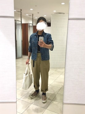 「orSlow（オアスロウ）のアイテム（ジャケット/アウター）」を使った、はむさん（レディース・158cm）の秋コーディネート