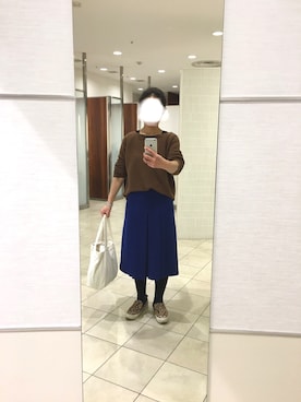 「ブラウン×ブルー」｜はむさん（レディース・158cm）の冬コーディネート