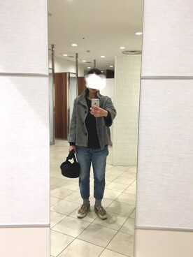 「無印良品（ムジルシリョウヒン）のアイテム（その他アウター）」を使った、はむさん（レディース・158cm）の冬コーディネート