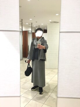 「無印良品（ムジルシリョウヒン）のアイテム（その他アウター）」を使った、はむさん（レディース・158cm）の冬コーディネート